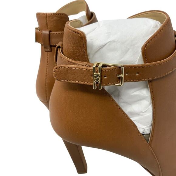 Michael Kors Lawson Open Toe Leather Bootie Tan Size 9 NWT $175 MSRP - Picture 9 of 10
